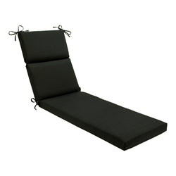 Outdoor/Indoor Fortress Canvas Black Chaise Lounge Cushion