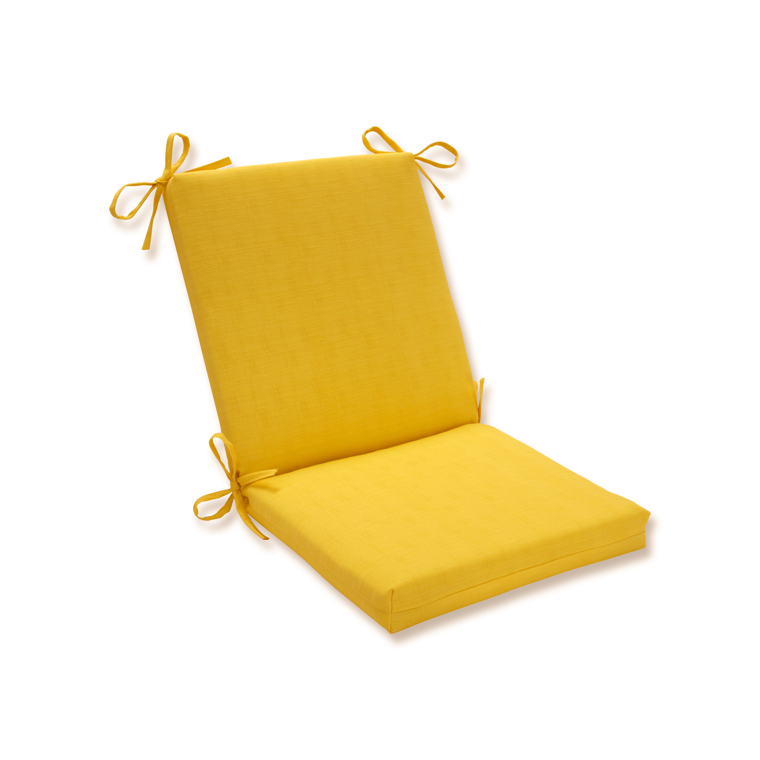 Outdoor Indoor Fresco Solids Yellow Squared Corners Chair Cushion 