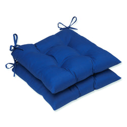 Outdoor/Indoor Fresco Blue Tufted Seat Cushions