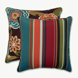 Outdoor/Indoor Annie/Westport Chocolate 18.5-inch Throw Pillow (Set of 2)