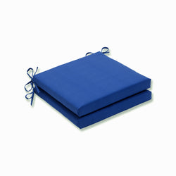 Outdoor/Indoor Fresco Blue Squared Corners Seat Cushion 20x20x3 (Set of 2)