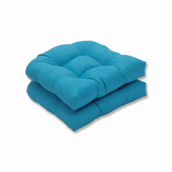 Outdoor/Indoor Veranda Turquoise Wicker Seat Cushion (Set of 2)
