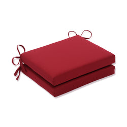 Outdoor/Indoor Pompeii Red Squared Corners Seat Cushion (Set of 2)