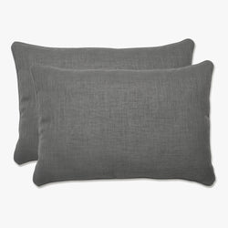 Outdoor/Indoor Rave Graphite Over-sized Rectangular Throw Pillow (Set of 2)