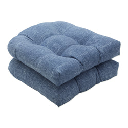 Outdoor/Indoor Tory Denim Wicker Seat Cushion (Set of 2)