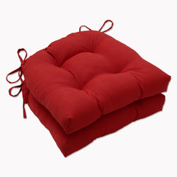 Outdoor/Indoor Splash Flame Deluxe Tufted Chairpad (Set of 2)