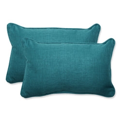 Outdoor/Indoor Rave Teal Rectangular Throw Pillow (Set of 2)