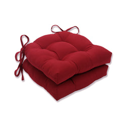 Outdoor/Indoor Pompeii Red Reversible Chair Pad (Set of 2)