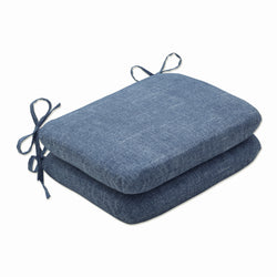 Outdoor/Indoor Tory Denim Rounded Corners Seat Cushion (Set of 2)