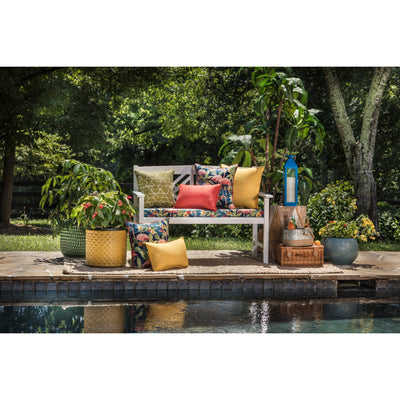 Outdoor/Indoor Fresco Solids Yellow Rectangular Throw Pillow (Set of 2)
