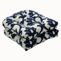 Outdoor/Indoor Basalto Navy Wicker Seat Cushion (Set of 2)