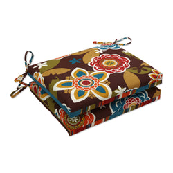 Outdoor/Indoor Annie/Westport Chocolate Squared Corners Seat Cushion (Set of 2)