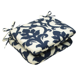 Outdoor/Indoor Basalto Navy Rounded Corners Seat Cushion (Set of 2)