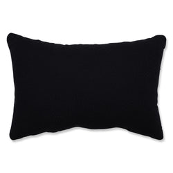 Twisted Cord Black Rectangular Throw Pillow
