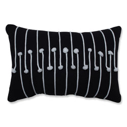 Twisted Cord Black Rectangular Throw Pillow