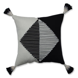 Linear Diamond Black 18-inch Throw Pillow