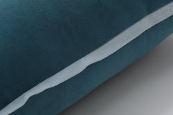 Indoor Velvet Flange Peacock Teal 18-Inch Throw Pillow