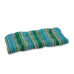 Aruba Stripe Turquoise\Green Wicker Loveseat Cushion