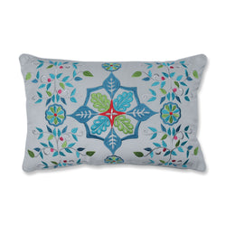 Indoor Christmas Snowflakes and Berries Lumbar Pillow Multicolored Rectangular Throw Pillow