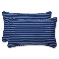 Resort Stripe Blue Rectangular Throw Pillow (Set Of 2)