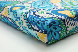 Amalia Paisley Blue Squared Corners Seat Cushion 20x20x3 (Set of 2)