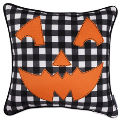 Outdoor/Indoor Pumpkin Faces 18-inch Throw Pillow