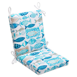 Hooked Seaside Blue Squared Corners Chair Cushion