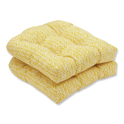 Herringbone Egg Yolk Wicker Seat Cushion (Set Of 2)