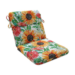 Sunflowers Sunburst Yellow Rounded Corners Chair Cushion