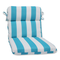 Cabana Stripe Turquoise Rounded Corners Chair Cushion