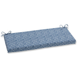 Herringbone Ink Blue Bench Cushion