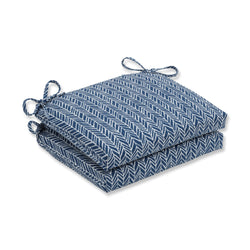 Herringbone Ink Blue Squared Corners Seat Cushion (Set Of 2)