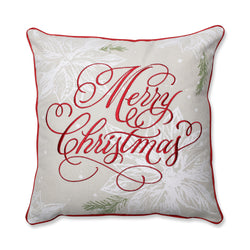 Indoor Merry Christmas Red 16.5-inch Throw Pillow