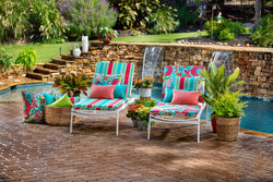 Sophia Turquoise/Coral Over-Sized Rectangular Throw Pillow (Set Of 2)