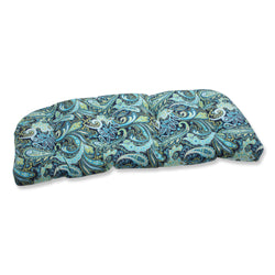 Pretty Paisley Navy Wicker Loveseat Cushion