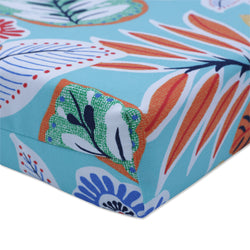 Marlow Aqua Blue Squared Corners Seat Cushion (Set Of 2)