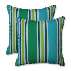 Aruba Stripe Turquoise\Green 18.5-Inch Throw Pillow (Set Of 2)