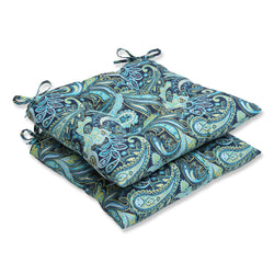 Pretty Paisley Navy Tufted Seat Cushions