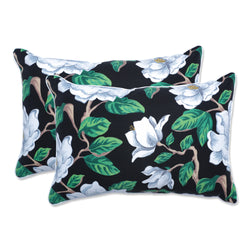 Magnolia Black Over-Sized Rectangular Throw Pillow (Set Of 2)