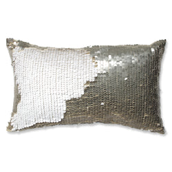 Mermaid Gold-White Rectangular Throw Pillow