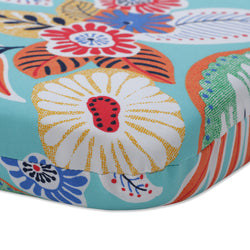 Marlow Aqua Blue Rounded Corners Seat Cushion (Set Of 2)