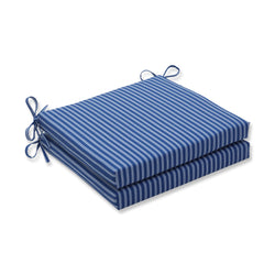 Resort Stripe Blue Squared Corners Seat Cushion 20X20X3 (Set Of 2)