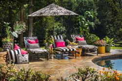 Cabana Stripe Black Chaise Lounge Cushion