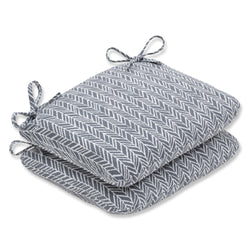 Herringbone Slate Rounded Corners Seat Cushion (Set Of 2)