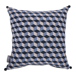 Throw Pillow, Totally Cubular in Midnight Blue, 18" x 18"
