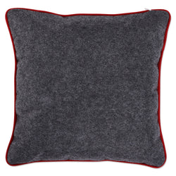Indoor Merry Christmas Words Grey-Red 11.5-inch Throw Pillow
