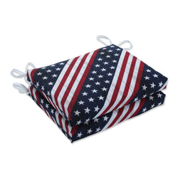 Major Americana Red Squared Corners Seat Cushion (Set Of 2)