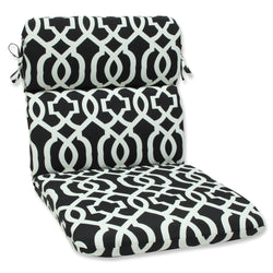 New Geo Black/White Rounded Corners Chair Cushion