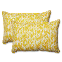 Herringbone Egg Yolk Over-Sized Rectangular Throw Pillow (Set Of 2)