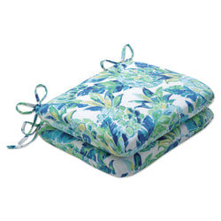 Vida Opal Blue Rounded Corners Seat Cushion (Set Of 2)